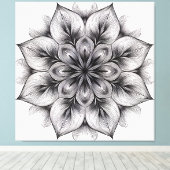 Layered Bloom Mandala Leinwanddruck (Insitu (Holzboden))