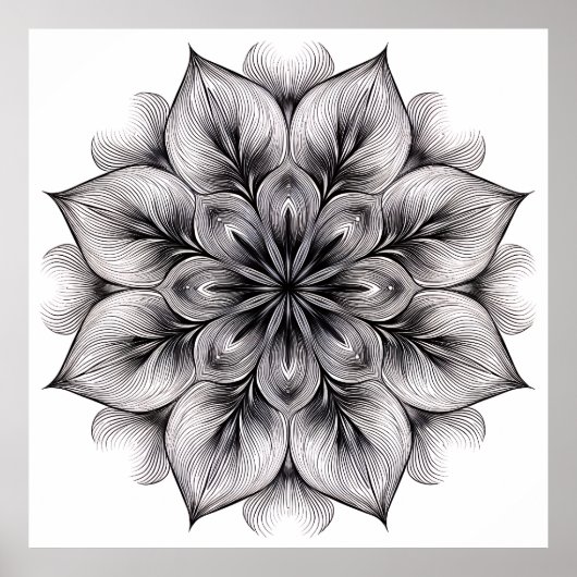 Layered Bloom Mandala Poster (Vorne)