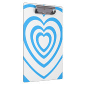 Layered Blue & White Heart Ästhetik Klemmbrett (Rechts)