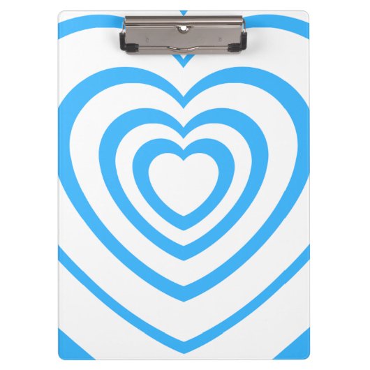 Layered Blue & White Heart Ästhetik Klemmbrett (Vorderseite)