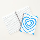 Layered Blue & White Heart Ästhetik Notizblock (Innenseite)