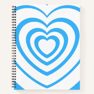Layered Blue & White Heart Ästhetik Notizblock