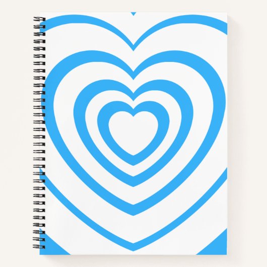 Layered Blue & White Heart Ästhetik Notizblock (Vorderseite)