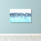 Layered Blues Abstrakte Malerei Leinwanddruck (Insitu (Holzboden))