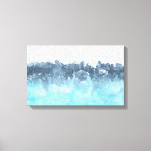 Layered Blues Abstrakte Malerei Leinwanddruck (Vorderseite)