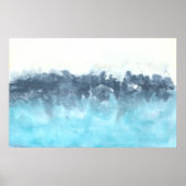 Layered Blues Abstrakte Malerei Poster (Vorne)