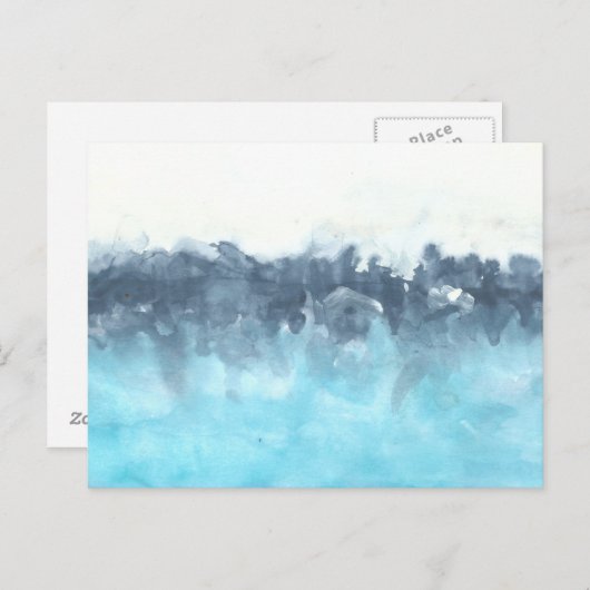 Layered Blues Abstrakte Malerei Postkarte (Vorne/Hinten)