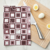 Layered Burgundy and Pink Square Pattern Geschirrtuch (Viertel Falte)