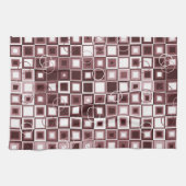Layered Burgundy and Pink Square Pattern Geschirrtuch (Horizontal)