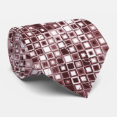 Layered Burgundy and Pink Square Pattern Krawatte (Gerollt)