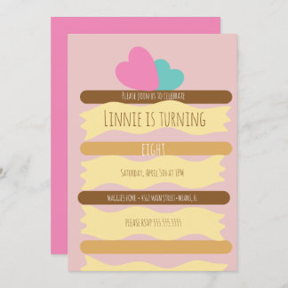 Layered Cake Slice Geburtstagsparty Einladung