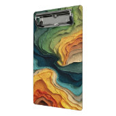 Layered Color Flow – Abstract Topographic Art Mini Klemmbrett (Gewinkelt2)