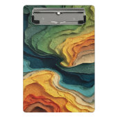 Layered Color Flow – Abstract Topographic Art Mini Klemmbrett (Vorderseite)