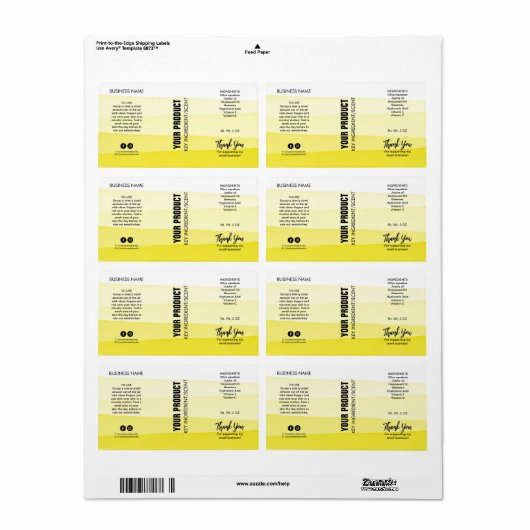 Layered-farbige, gelbe Karosserietiketten (Vorne)