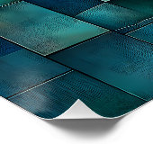 Layered Geometric Abstrakt Art - Aquamarin und bla Poster (Ecke)