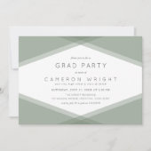 Layered Geometric & Blue Slate Grad Party Einladung (Vorderseite)