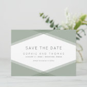 Layered Geometric & Blue Slate Save the Date Einladung (Stehend Vorderseite)