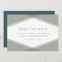 Layered Geometric & Blue Slate Save the Date