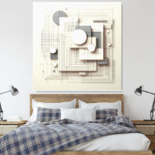 Layered Geometric Fusion Leinwanddruck (Insitu (Schlafzimmer))