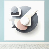 Layered Geometry Spherework Leinwanddruck (Insitu (Holzboden))