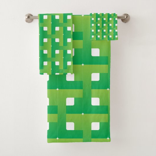 Layered Gradient Green Color Badhandtuch Set (Insitu)