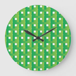 Layered Gradient Green Color Große Wanduhr