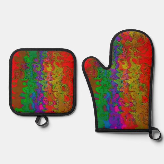 "Layered in Color" Oven Mitt & Potholder Set (Vorderseite)