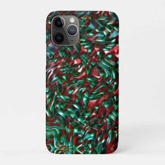 Layered Kurven, grün und bordeauxrot Case-Mate iPhone Hülle (Rückseite)