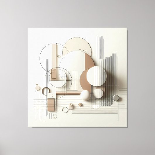 Layered Neutral 3D Geometry Leinwanddruck (Vorderseite)