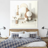 Layered Neutral 3D Geometry Leinwanddruck (Insitu (Schlafzimmer))