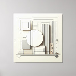 Layered Neutral Circle Grid Leinwanddruck