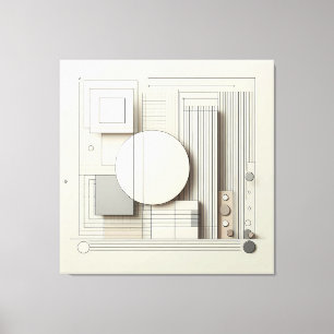 Layered Neutral Circle Grid Leinwanddruck