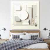 Layered Neutral Circle Grid Leinwanddruck (Insitu (Schlafzimmer))