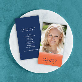 Layered Orange und Blue Social Media Foto Visitenkarte