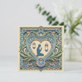 Layered Papercut Islamic Prayer Art Heart Einladung (Stehend Vorderseite)
