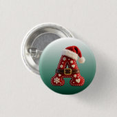 Layered Pastel Gold Trim Letter A Button (Vorne & Hinten)