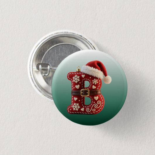 Layered Pastel Gold Trim Letter B Button (Vorne & Hinten)