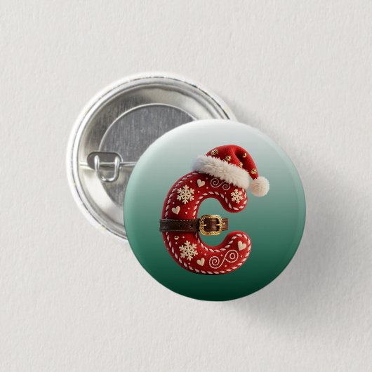 Layered Pastel Gold Trim Letter C Button (Vorne & Hinten)