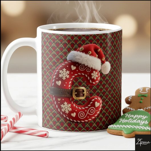 Layered Pastel Gold Trim Letter C Kaffeetasse