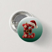 Layered Pastel Gold Trim Letter E Button (Vorne & Hinten)