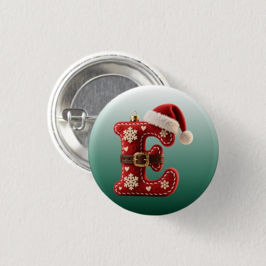 Layered Pastel Gold Trim Letter E Button (Vorne & Hinten)