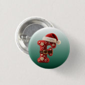 Layered Pastel Gold Trim Letter F Button (Vorne & Hinten)