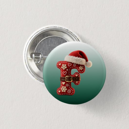 Layered Pastel Gold Trim Letter F Button (Vorne & Hinten)