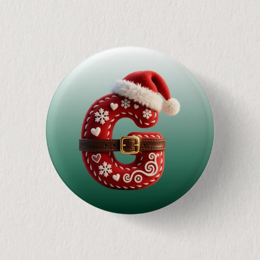 Layered Pastel Gold Trim Letter G Button (Vorderseite)