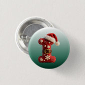 Layered Pastel Gold Trim Letter I Button (Vorne & Hinten)