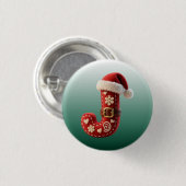 Layered Pastel Gold Trim Letter J Button (Vorne & Hinten)