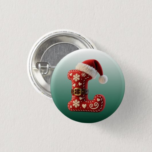 Layered Pastel Gold Trim Letter L Button (Vorne & Hinten)