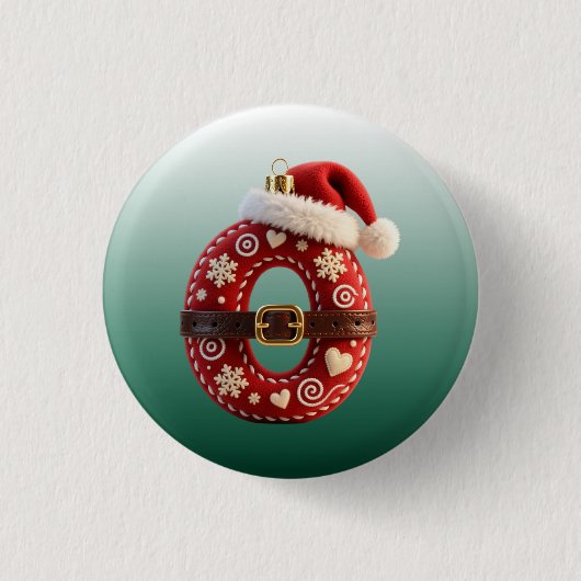 Layered Pastel Gold Trim Letter O Button (Vorderseite)