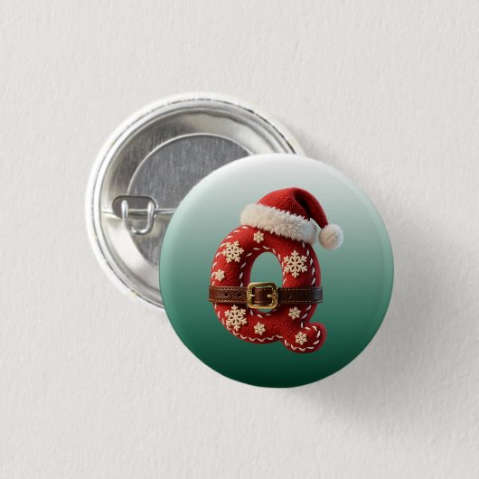 Layered Pastel Gold Trim Letter Q Button (Vorne & Hinten)