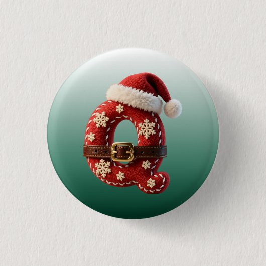 Layered Pastel Gold Trim Letter Q Button (Vorderseite)